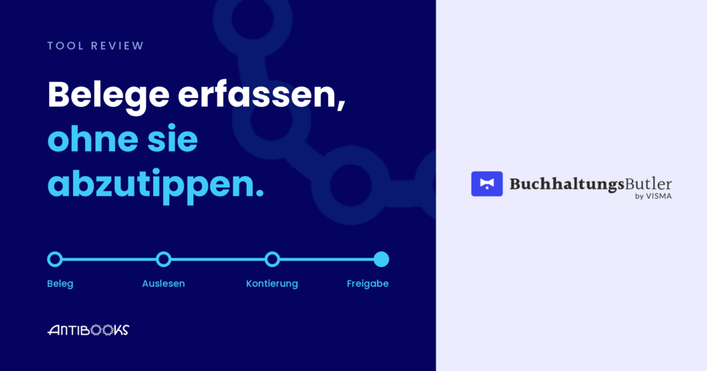 BuchhaltungsButler Logo neben der Aussage: Belege erfassen, ohne sie abzutippen.